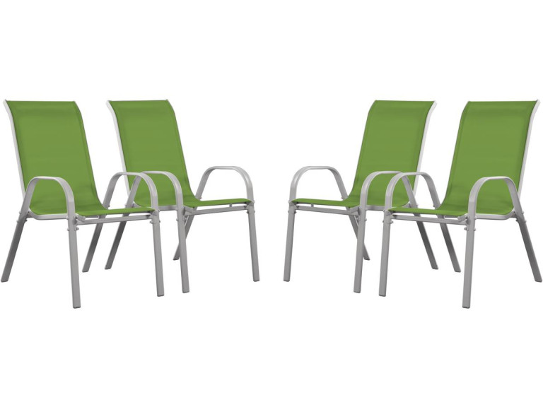 "Cordoba" Textilene garden chair - Phoenix - Green - Pack of 4