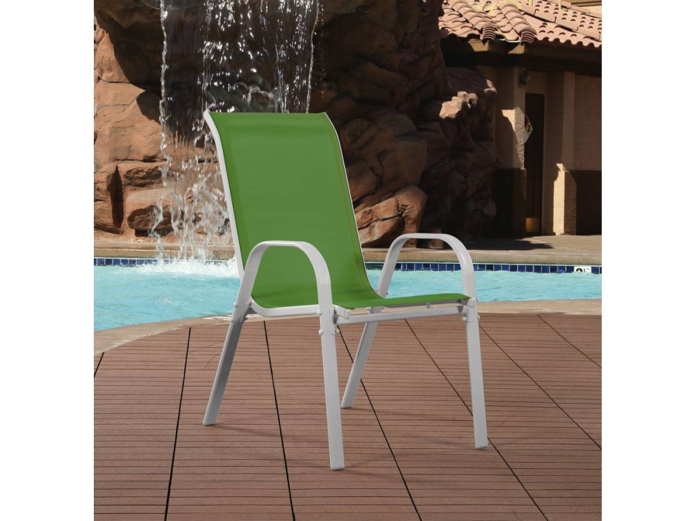 "Cordoba" Textilene garden chair - Phoenix - Green - Pack of 4