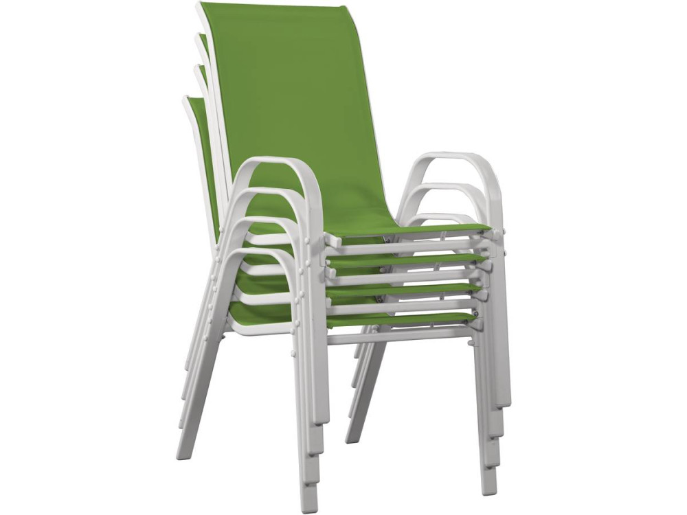 "Cordoba" Textilene garden chair - Phoenix - Green - Pack of 4