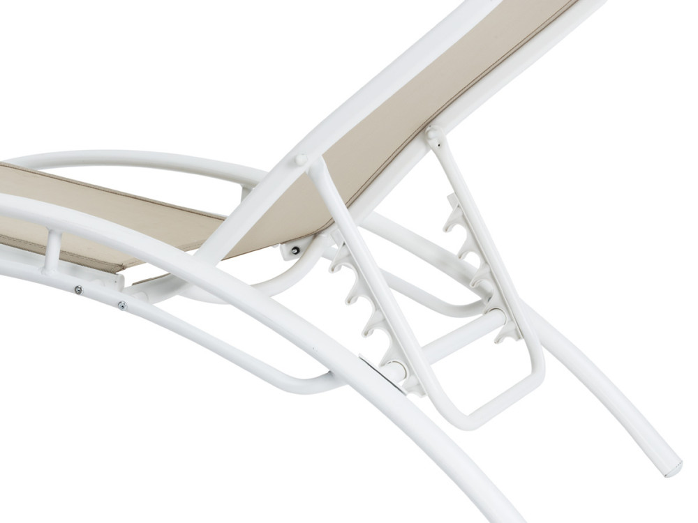 Set of 2 Aluminium Sun Bathing Lounge - Beauty - "Phoenix" - Beige