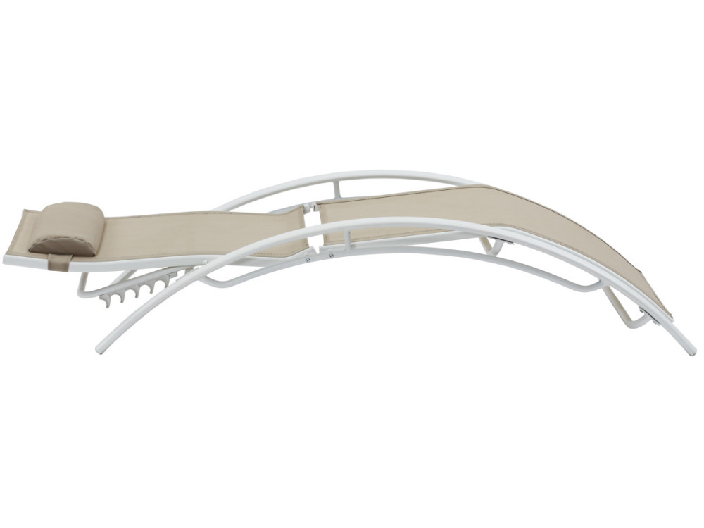 Set of 2 Aluminium Sun Bathing Lounge - Beauty - "Phoenix" - Beige