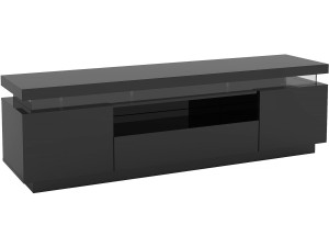 Ruth lacquered LED TV cabinet - 165 x 40 x 49 cm - Black