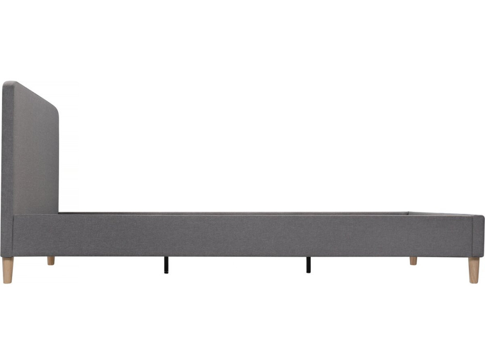 Louise fabric double bed 160 x 200 cm - Grey