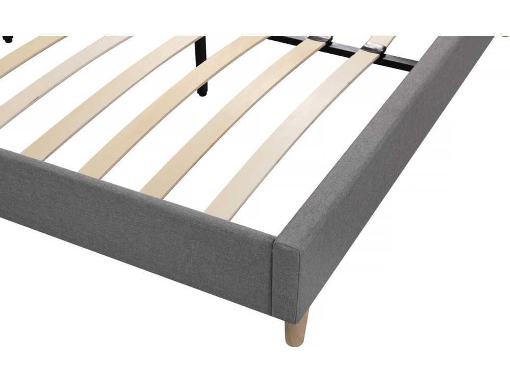 Louise fabric double bed 160 x 200 cm - Grey