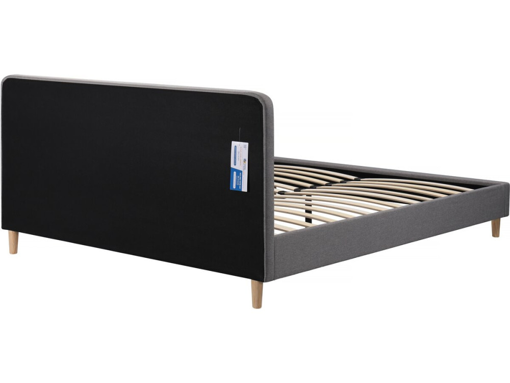 Louise fabric double bed 160 x 200 cm - Grey
