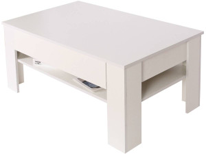 Joy rectangular drawer coffee table - White
