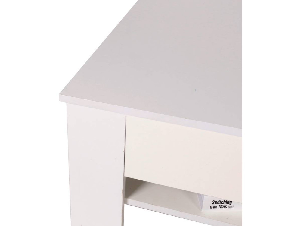 Joy rectangular drawer coffee table - White