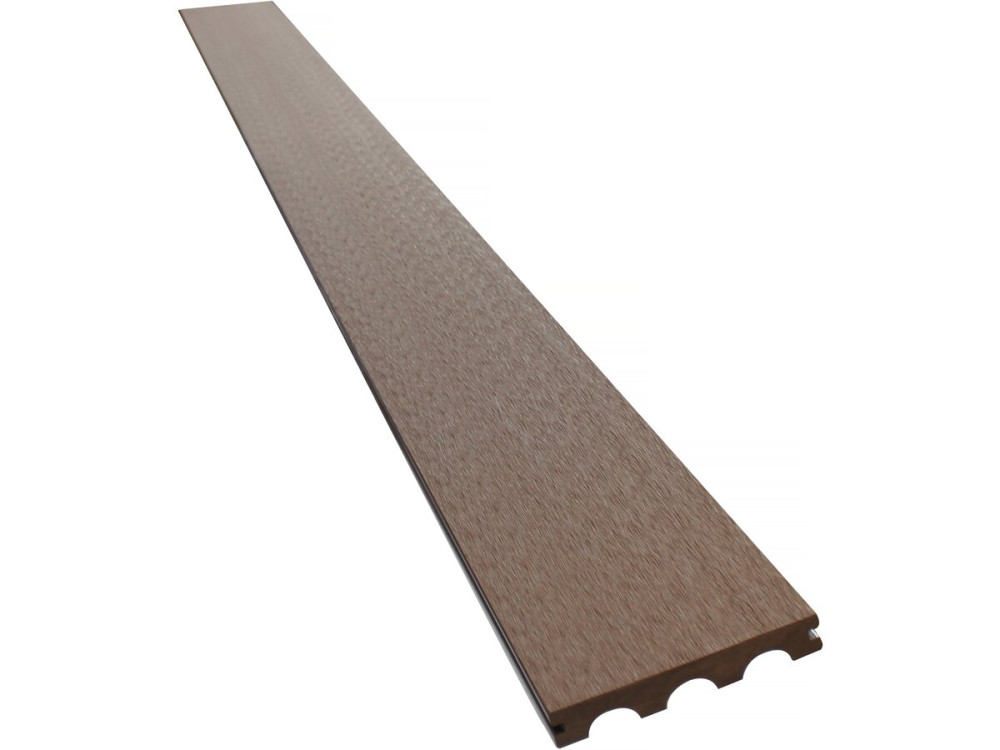 Set of 3 solid composite decking boards - Length: 2.4m - 1 m2 - Brown