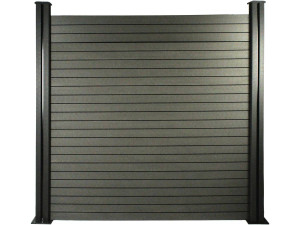 Set of 6 composite fence slats - L160 cm x W25.8 cm x th. 2 cm - Slate
