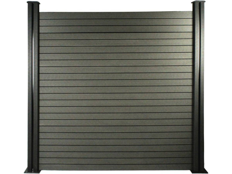Set of 6 composite fence slats - L160 cm x W25.8 cm x th. 2 cm - Slate