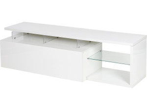 Penny lacquered LED TV cabinet - 150 x 41 x 38 cm - White