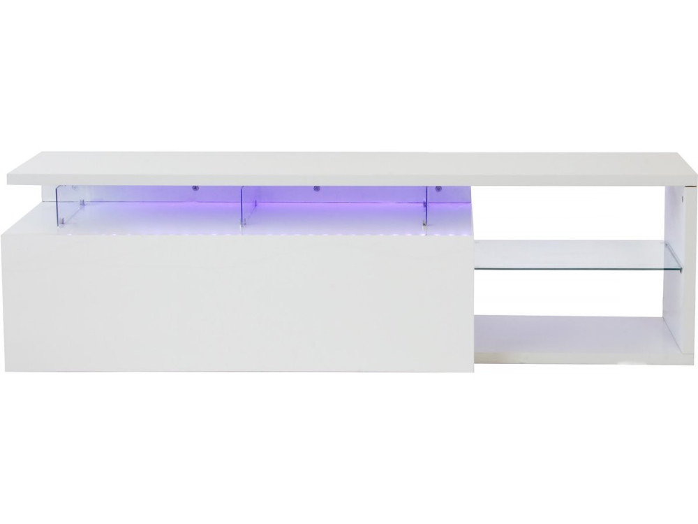Penny lacquered LED TV cabinet - 150 x 41 x 38 cm - White