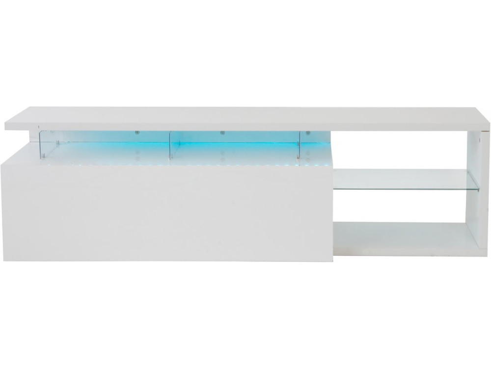 Penny lacquered LED TV cabinet - 150 x 41 x 38 cm - White