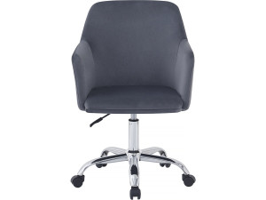 Ophélie Adjustable Velvet Office Chair - Grey