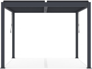 Bioclimatic pergola with LED in aluminum "Windsor" 3 x 3 - Gray