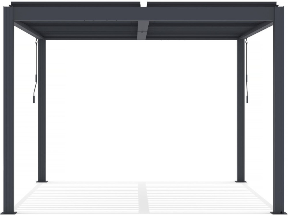 Bioclimatic pergola with LED in aluminum "Windsor" 3 x 3 - Gray