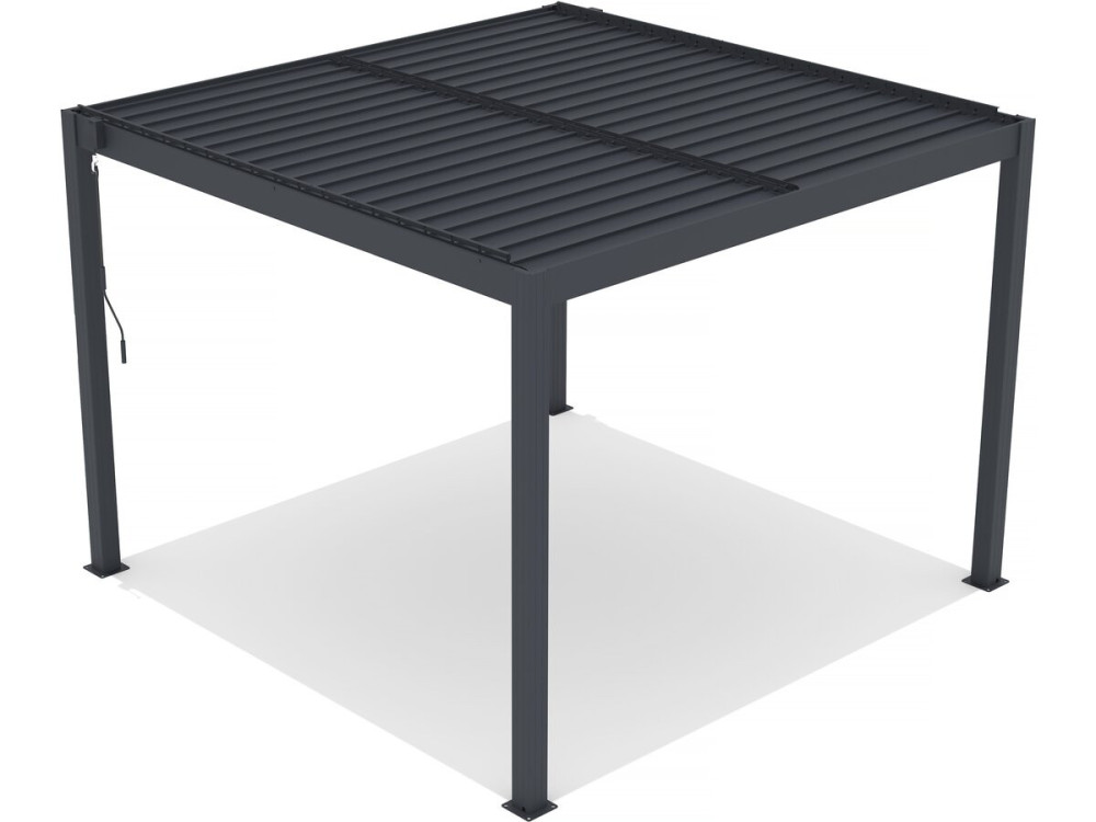 Bioclimatic pergola with LED in aluminum "Windsor" 3 x 3 - Gray