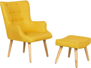 Scandinavian style armchair made of fabric "Odense"  - Yellow