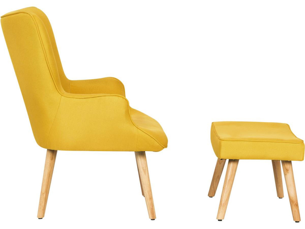 Scandinavian style armchair made of fabric "Odense"  - Yellow