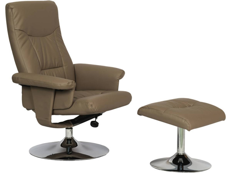 Relax Chair + Footrest "Louis" - Beige