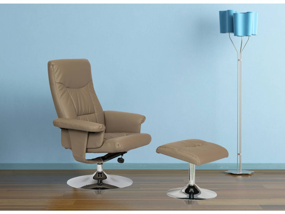 Relax Chair + Footrest "Louis" - Beige