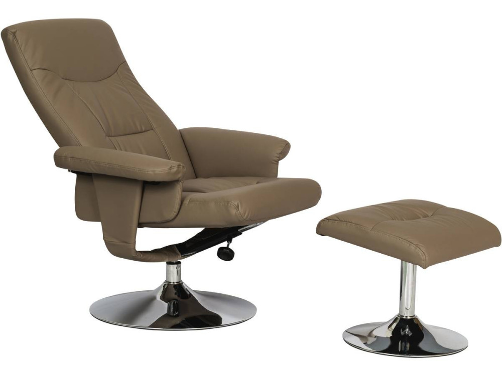 Relax Chair + Footrest "Louis" - Beige
