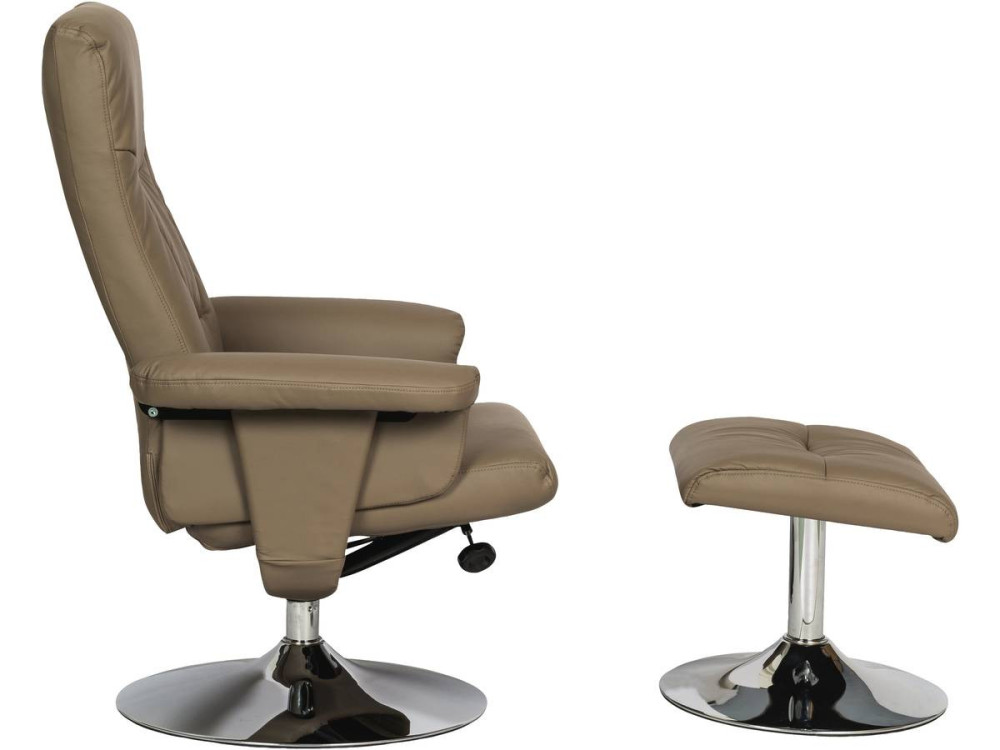 Relax Chair + Footrest "Louis" - Beige