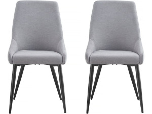 Set of 2 "Lyne" fabric chairs - Grey