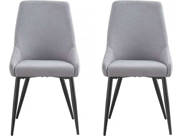 Set of 2 "Lyne" fabric chairs - Grey
