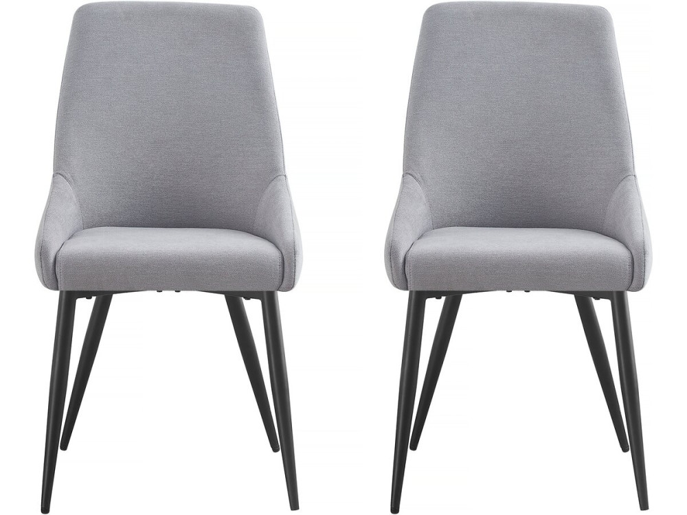 Set of 2 "Lyne" fabric chairs - Grey