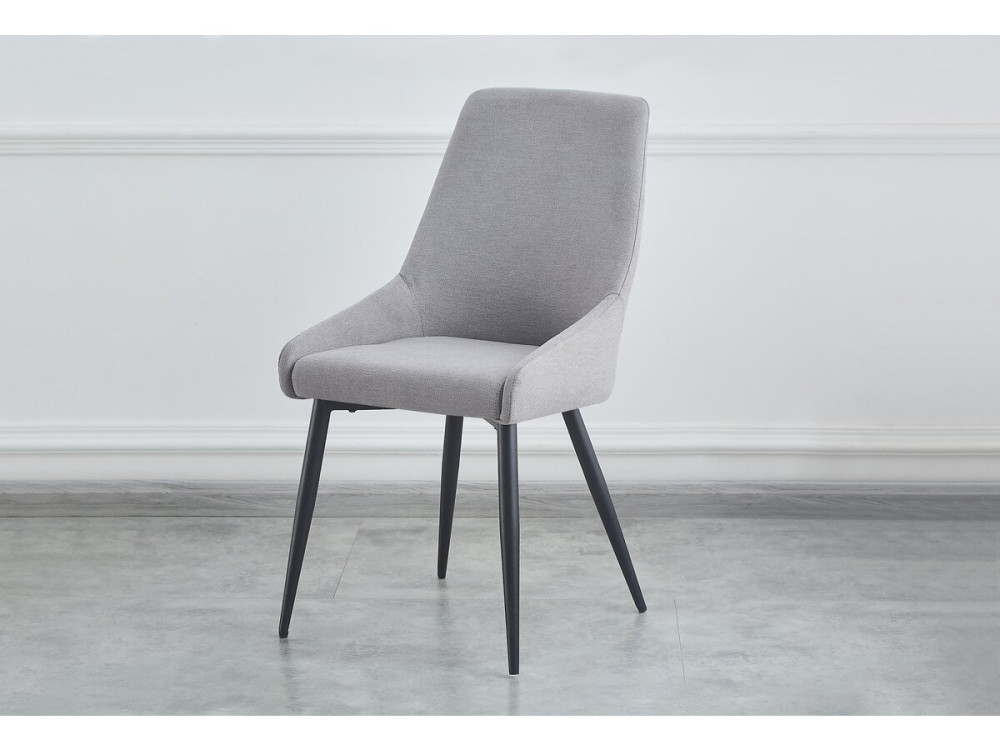 Set of 2 "Lyne" fabric chairs - Grey