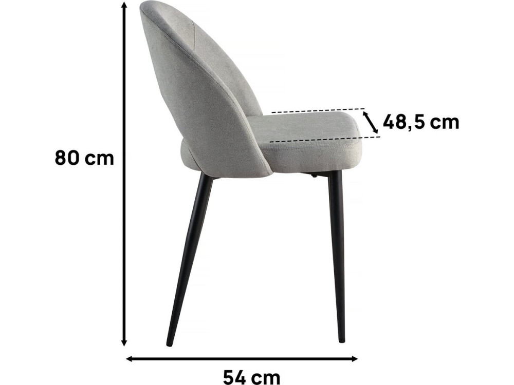 Set of 2 "Alma" chairs - Grey