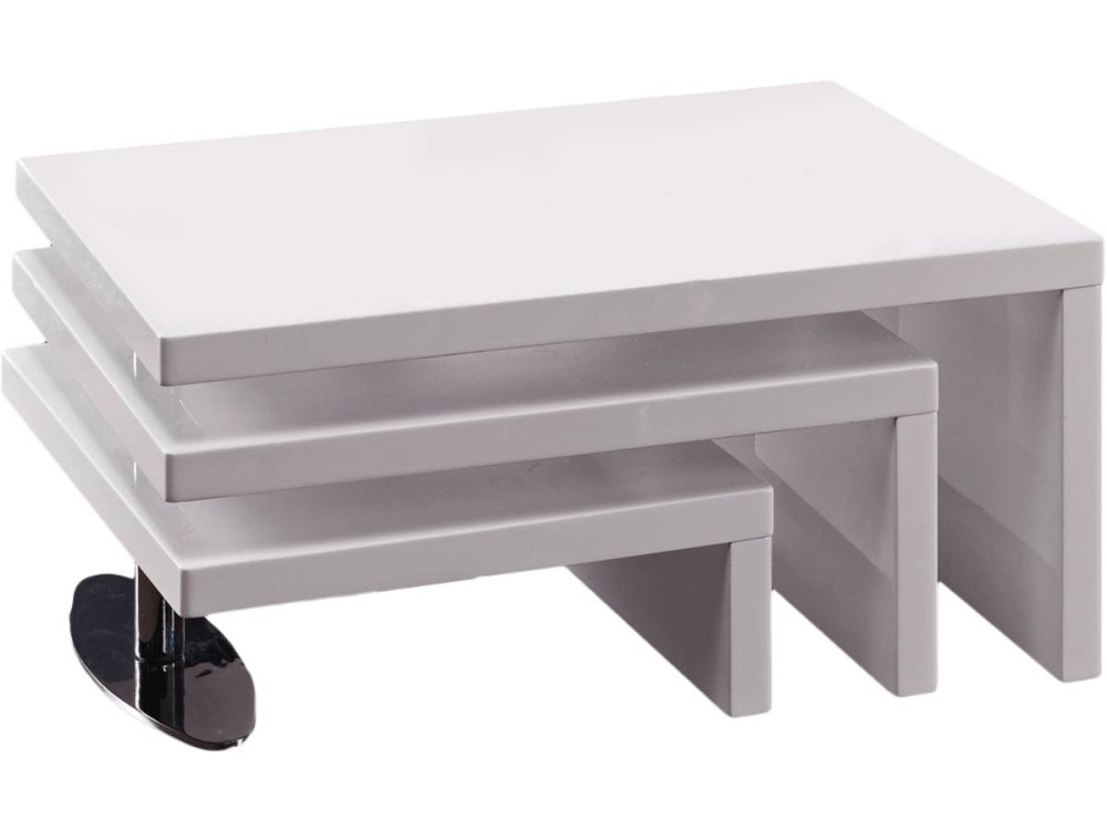 "Elysa" MDF white lacquer designer coffee table - 80 x 59 x 37.5cm
