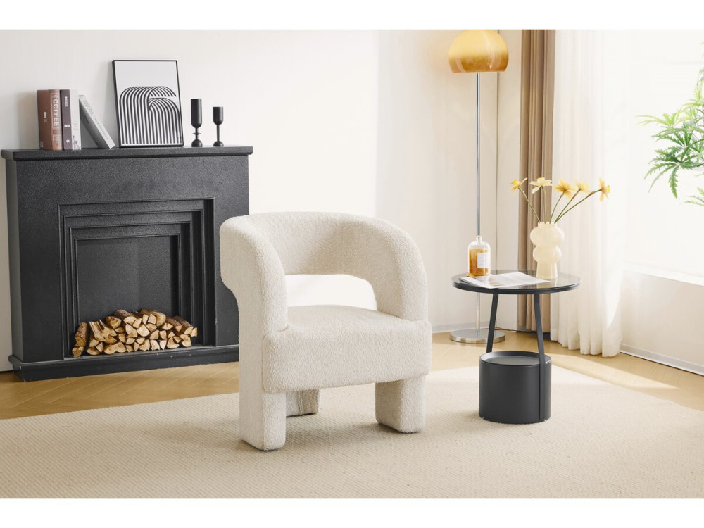 Madison 3-legged loop design armchair - White