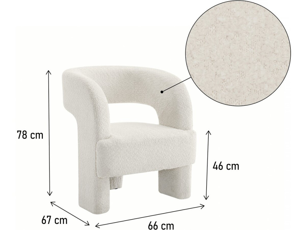 Madison 3-legged loop design armchair - White