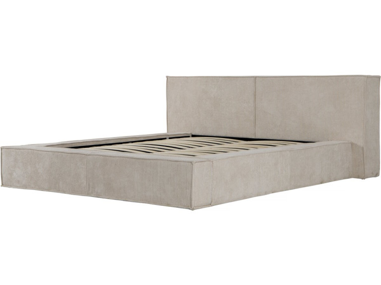 Courchevel corduroy storage bed - 140 x 190 cm - Beige