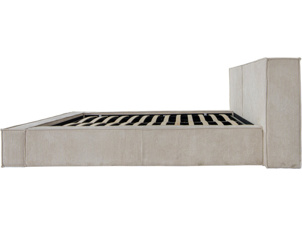 Courchevel corduroy storage bed - 140 x 190 cm - Beige