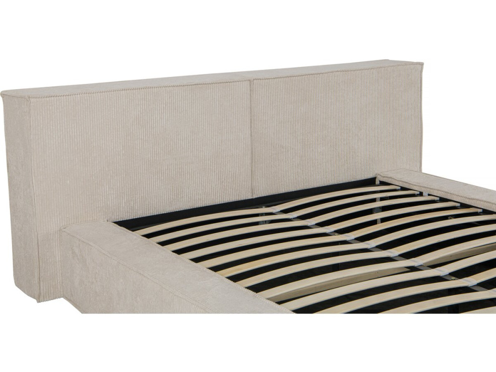 Courchevel corduroy storage bed - 140 x 190 cm - Beige