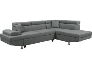 Sophia luxe corner sofa - 265 x 190.5 x 80/91 cm - Grey - Right angle