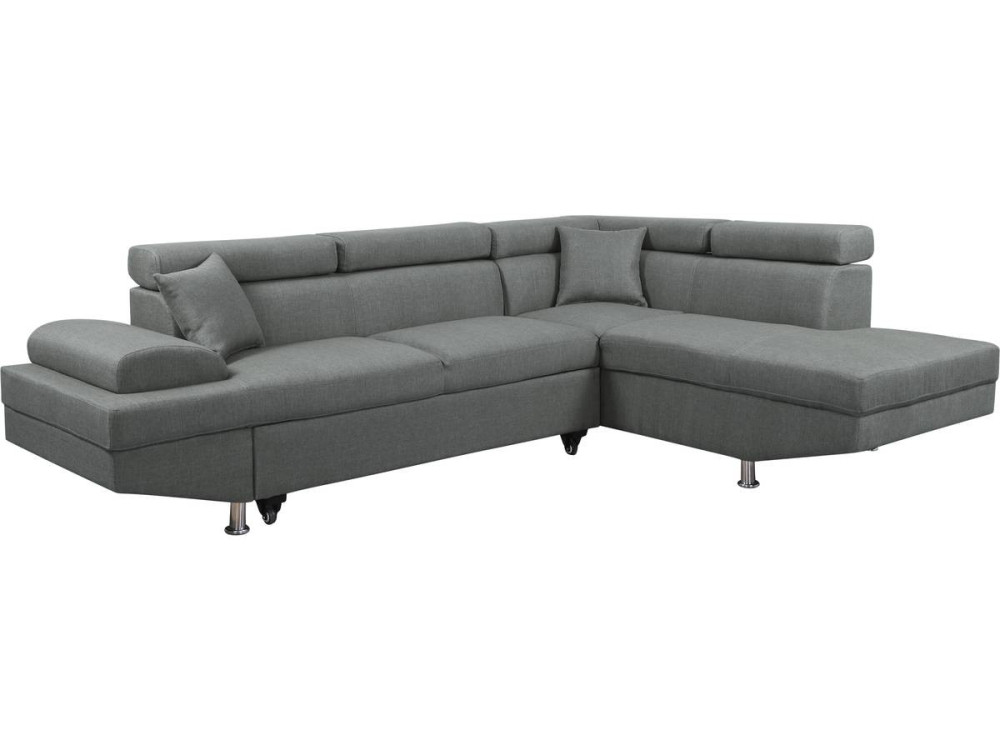 Sophia luxe corner sofa - 265 x 190.5 x 80/91 cm - Grey - Right angle