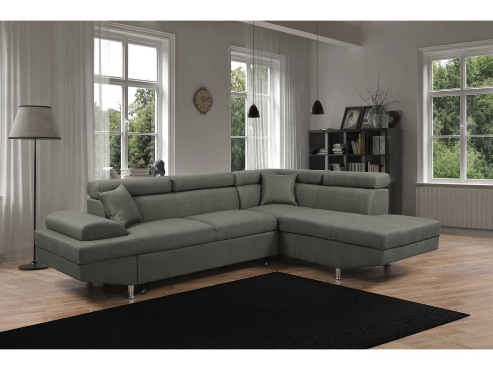 Sophia luxe corner sofa - 265 x 190.5 x 80/91 cm - Grey - Right angle
