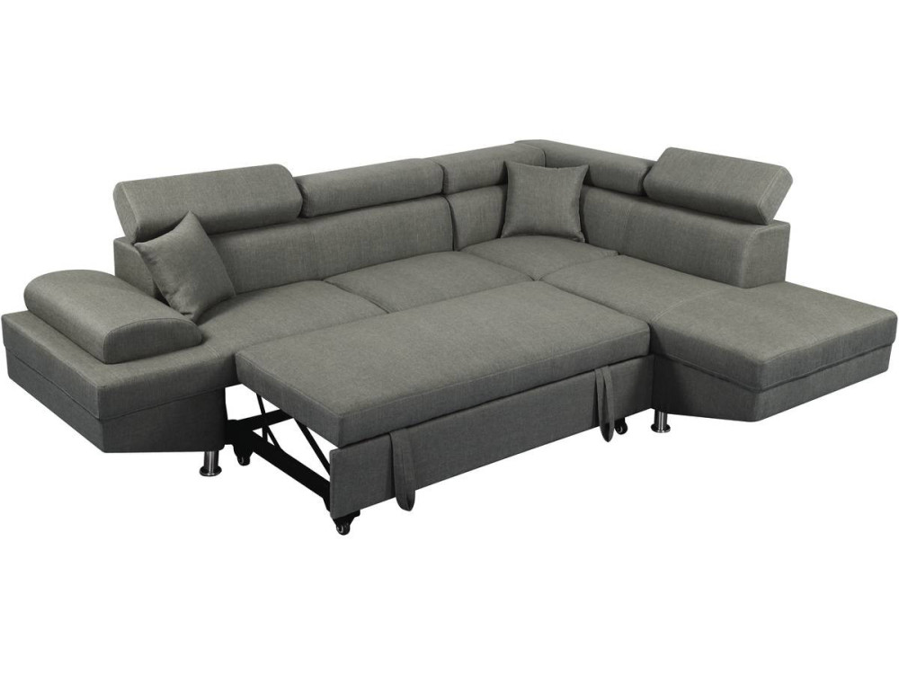 Sophia luxe corner sofa - 265 x 190.5 x 80/91 cm - Grey - Right angle