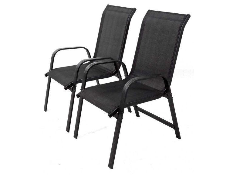 Garden Armchair Aluminium /Textelene "Porto" - Phoenix -Black- 2 sets