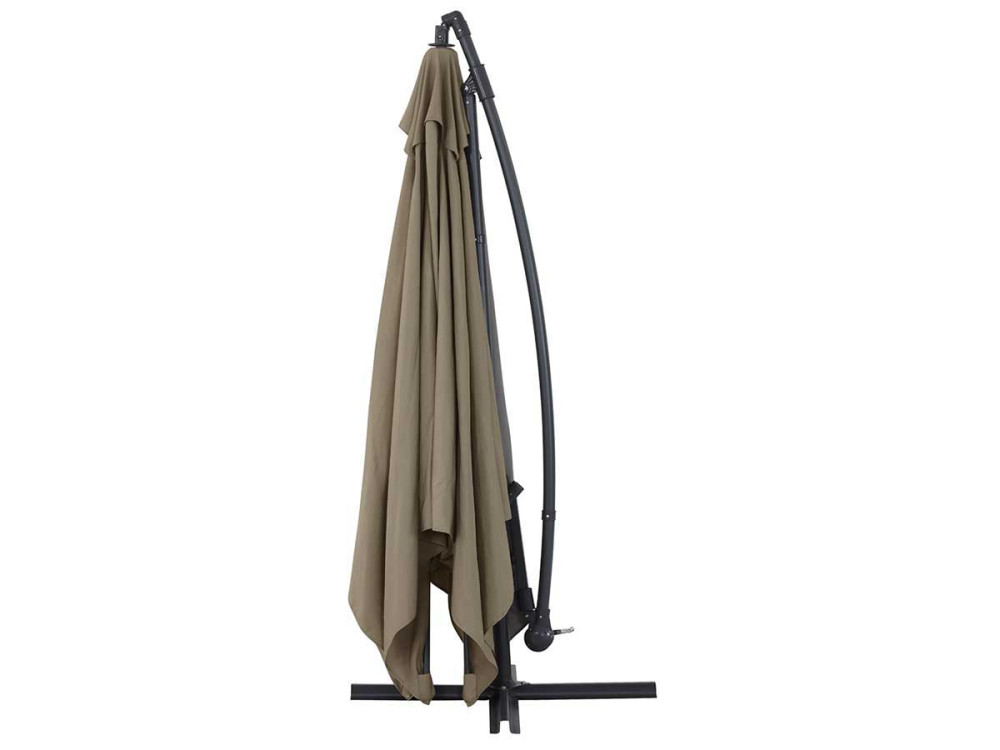 Overhanging Parasol Alu "Ilios 3" - square - 9'10" x 9'10" - Taupe