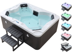 Haiti 4-seater LED spa - Integrated Bluetooth speakers - White