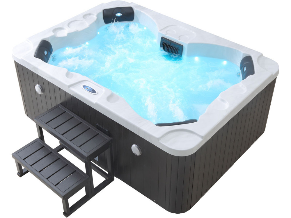 Haiti 4-seater LED spa - Integrated Bluetooth speakers - White