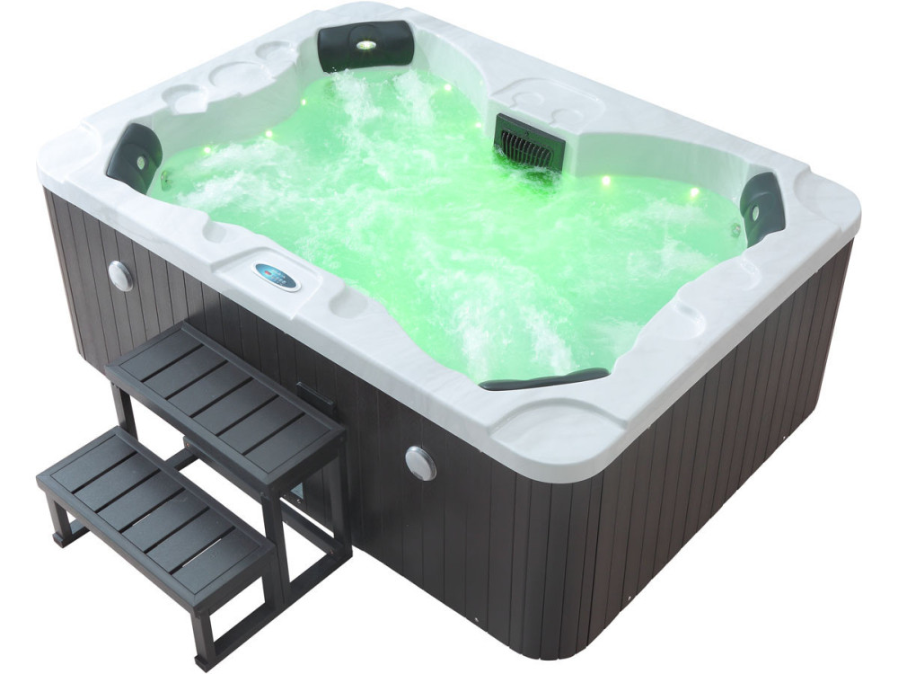 Haiti 4-seater LED spa - Integrated Bluetooth speakers - White