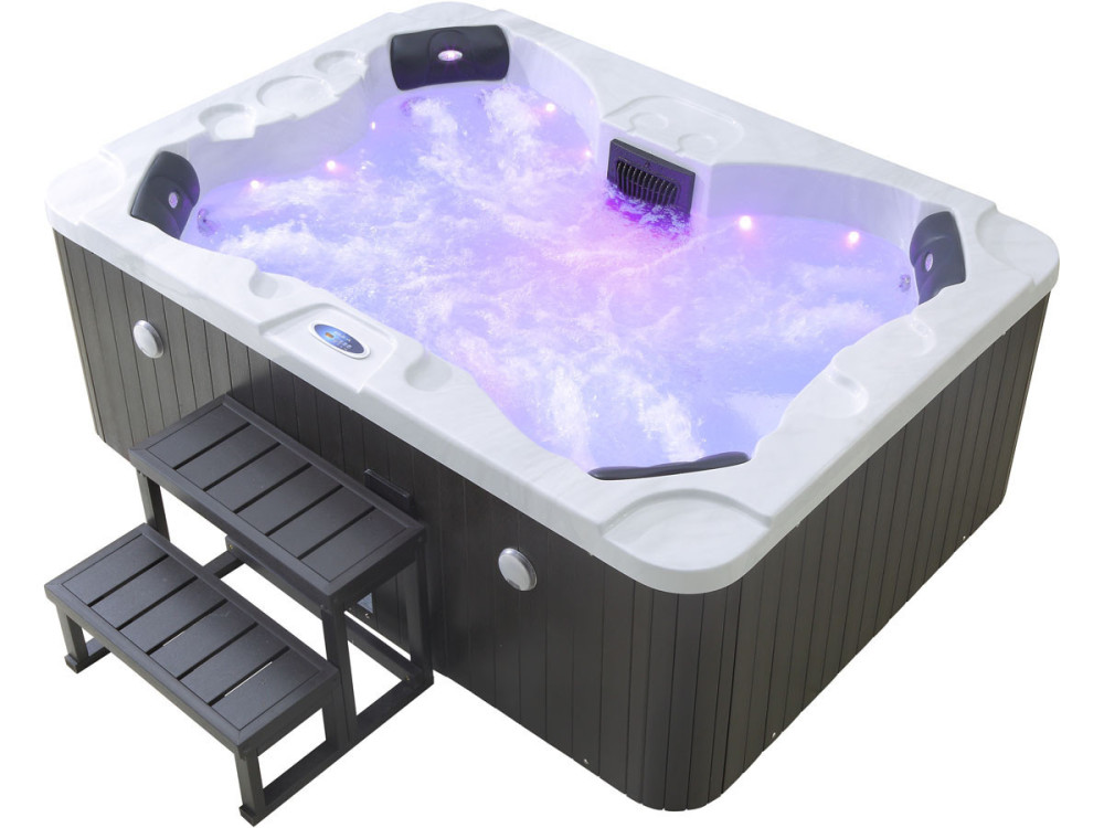 Haiti 4-seater LED spa - Integrated Bluetooth speakers - White