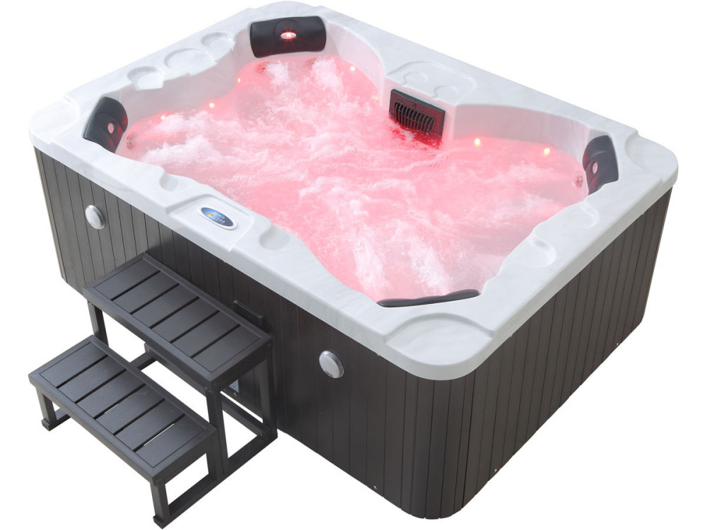 Haiti 4-seater LED spa - Integrated Bluetooth speakers - White