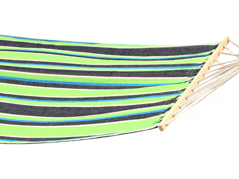 Coton fabric hammock with a wooden frame "Dallas" - 3m - Mixed green